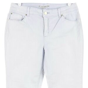Chicos Platinum Women's Lavender Denim Jeans Size 1 US‎ 8 Stretch Slim Mid Rise